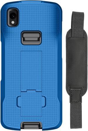 Blue Kickstand Case + Hand Strap for Zebra TC22 TC27 Mobile Computer Scanner