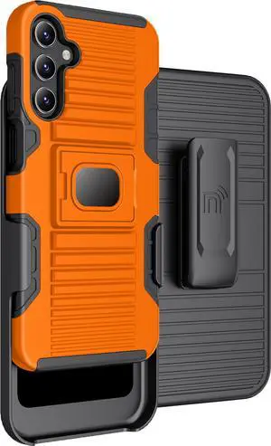 Rugged Case with Stand Belt Clip Holster Combo Samsung Galaxy A15 5G - Orange