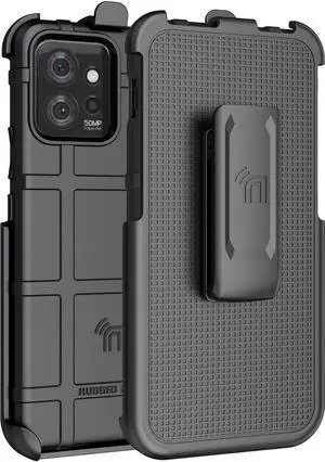 Rugged Case and Belt Clip Holster for Motorola ThinkPhone 2023 - Matte Black