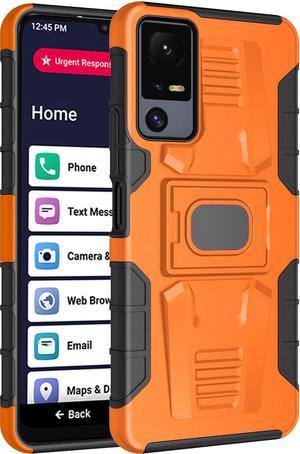 Rugged Case with Ring Grip Stand for Jitterbug Smart 4 Phone / TCL 40XL - Orange