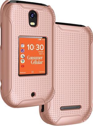 Rose Gold Pink Hard Case Slim Phone Cover for Consumer Cellular Iris Flip Phone