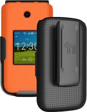 Hard Case and Belt Clip for Cingular Flex 2 Flip Phone (Debut Flex) - Orange