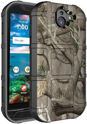 Camo Tree Real Woods Rugged Shield Case Flex Cover for Kyocera Duraforce Pro 2
