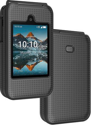 Grid Texture Hard Case Slim Cover for Iris Easy Flip Phone / Summit Flip - Black