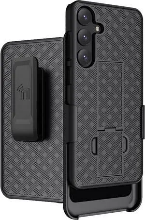 Slim Case and Belt Clip Holster Combo for Samsung Galaxy S25 5G Phone - Black