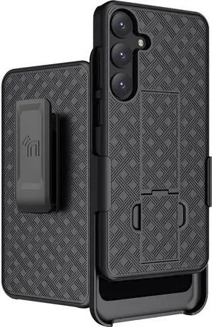 Slim Case and Belt Clip Holster Combo for Samsung Galaxy S25 Plus 5G - Black
