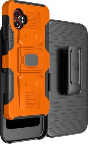 Rugged Case Stand Belt Clip Holster for Samsung Galaxy XCover 7 Pro - Orange Rugged Case Stand Belt Clip Holster for Samsung Galaxy XCover 7 Pro - Orange