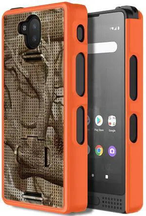Orange Hunter Camo Tree Hard Case Stand for Sonim XP10 5G Phone (XP9900)