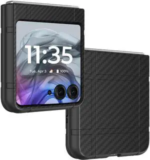 Hard Case Slim Cover for Motorola RAZR 2024/2025 - Black Carbon Fiber