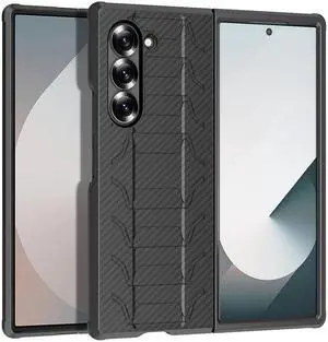 Case for Samsung Galaxy Z Fold 6, Tough Tactical Cover - Carbon Fiber Design
