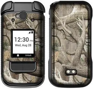 Grid Texture Hard Shell Case for Sonim XP3 Plus 5G (X320 2025) - Bush Camouflage