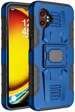 Rugged Case with Stand Ring Grip for Samsung Galaxy XCover 7 Pro Phone - Blue