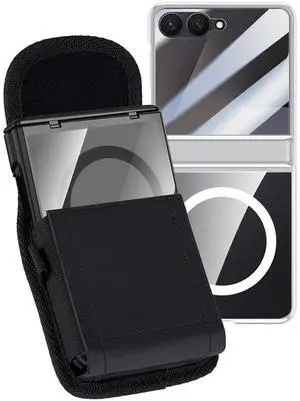 Case and Clip Pouch for Galaxy Z Flip 7, Compatible with MagSafe - Silver Case and Clip Pouch for Galaxy Z Flip 7, Compatible with MagSafe - Silver
