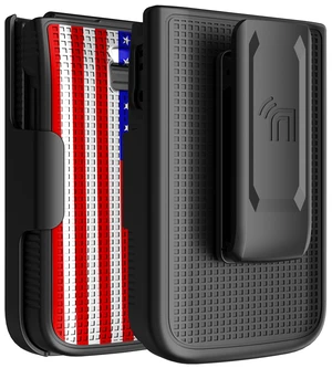 Hard Case and Belt Clip Holster for Jitterbug Flip 3 Phone - USA American Flag Hard Case and Belt Clip Holster for Jitterbug Flip 3 Phone - USA American Flag