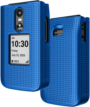 Grid Texture Hard Case Slim Cover for Jitterbug Flip 3 Phone - Blue Grid Texture Hard Case Slim Cover for Jitterbug Flip 3 Phone - Blue