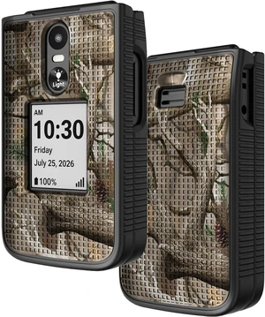Grid Texture Hard Case Slim Cover for Jitterbug Flip 3 Phone - Bush Camouflage Grid Texture Hard Case Slim Cover for Jitterbug Flip 3 Phone - Bush Camouflage