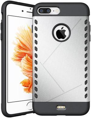 SILVER TOUGH SLIM ARMOR SHIELD RUBBER CASE HARD COVER FOR APPLE iPHONE 7/8 PLUS