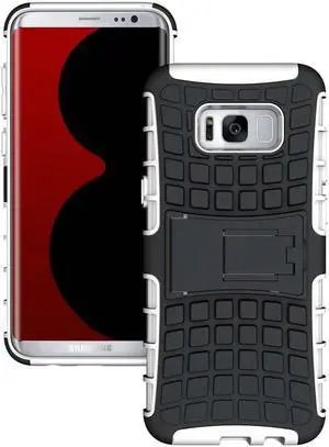 WHITE GRENADE GRIP SKIN HARD CASE COVER STAND FOR SAMSUNG GALAXY S8 PLUS, S8+