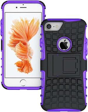 PURPLE GRENADE GRIP RUGGED TPU SKIN HARD CASE COVER STAND FOR APPLE iPHONE 7/8