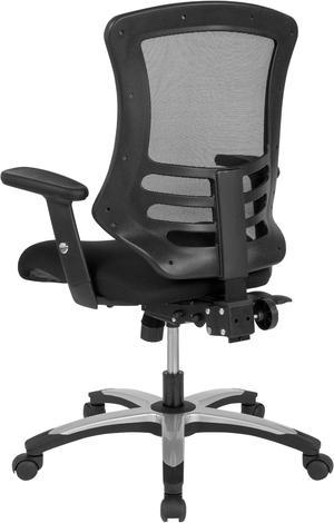 Flash Furniture High Back Black Mesh Multifunction Executive Swivel Chair with Molded Foam Seat and Adjustable Arms