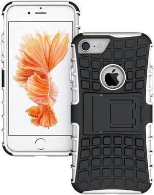 WHITE GRENADE GRIP RUGGED TPU SKIN HARD CASE COVER STAND FOR APPLE iPHONE 7/8