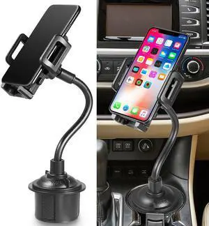 Car Cup Holder Phone Mount Universal for iPhone/Smartphone, Padded, 360 Rotation