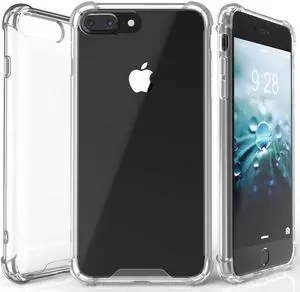 AQUAFLEX ANTI-SHOCK BUMPER CASE COVER CLEAR HARD BACK FOR APPLE iPHONE 7/8 PLUS