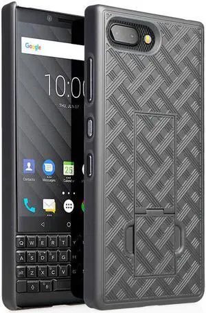 Black Slim Kickstand Case Hard Cover Stand for BlackBerry Key2, Key 2