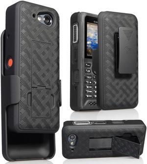 Black Kickstand Case Cover + Belt Clip Holster for Kyocera DuraTR E4750