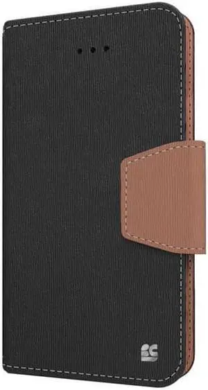 BLACK BROWN INFOLIO WALLET CREDIT CARD ID CASH CASE STAND FOR iPHONE 6 PLUS 5.5"