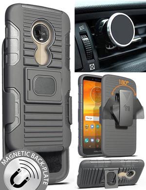 Black Case  Belt Clip  Magnetic Car Mount for Motorola Moto E5 PlayCruise