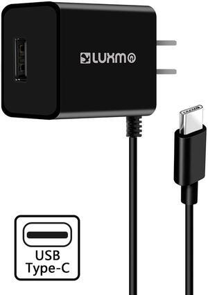 Black 2.1A USB TYPE-C TRAVEL WALL CHARGER WITH USB PORT FOR SONIM XP5s, XP8