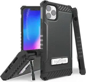 Black Rugged Tri-Shield Case Cover Kickstand Lanyard Strap for iPhone 11 Pro Max