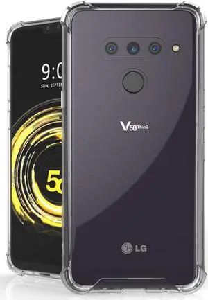 AquaFlex Transparent TPU Anti-Shock Clear Case Cover for LG V50 ThinQ (2019)