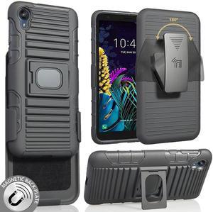 Black Kickstand Case Cover + Belt Clip Holster for Samsung Galaxy S8 Active