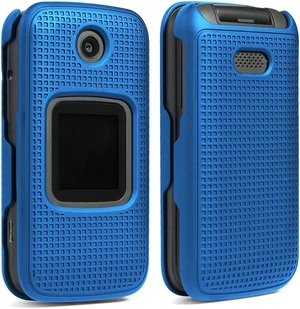 Cobalt Blue Grid Texture Snap-On Case Cover for Alcatel Smartflip, Go Flip 3 Cobalt Blue Grid Texture Snap-On Case Cover for Alcatel Smartflip, Go Flip 3