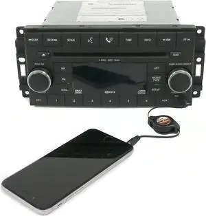 2008-2011 Dodge Dakota AM FM 6 Disc CD DVD Player w Aux Part 05064923AE Face REQ