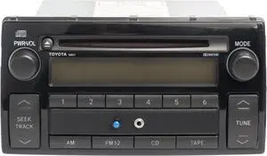 2002-04 Toyota Camry AMFM Radio Single CD w/o Cassette Aux Bluetooth 86120-AA040