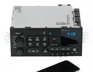 1995-05 GMC Chevrolet Car S10 AM FM Cassette Control Radio w Aux & Bluetooth