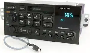 GM Delco 1996-02 Chevy S10 Car Radio AM FM Cassette w Aux on Pigtail - 16232091