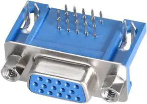 D-sub Connector Female Socket 15-pin 3-row Right Angle Port Terminal Breakout for Mechanical Equipment Blue Pack of 10