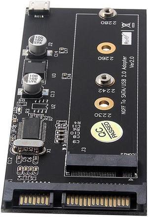 NGFF to SATA/USB2.0 Adapter Card Fit 2230 2242 2260 2280 SSD with B-key/B+M-key Converter Card for SSD with USB Cable