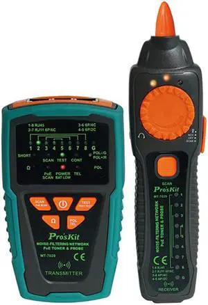 Pro'sKit MT-7029-C Noise-Filtering Cable Network PoE Toner Probe Tester