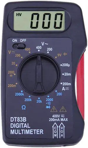 Portable Digital Multimeter Mini Pocket Ammeter Voltmeter Current Voltage Ohm Meter Battery Capacity Electrical Test 1999 Counts