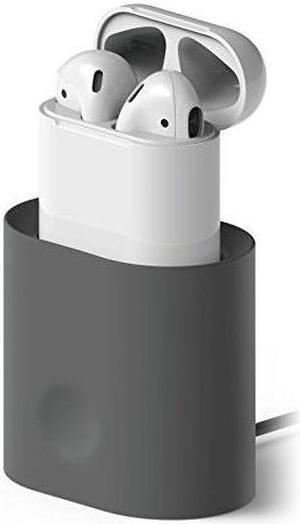 elago airpods stand dark grey  compatible with apple airpods 1 & 2charging stationlonglastingcable management  for airpods 1 & 2