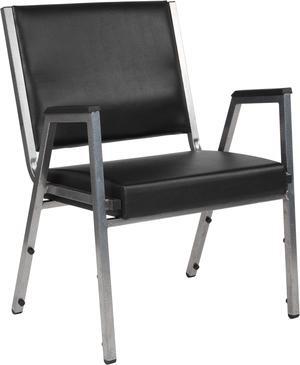 Flash Furniture HERCULES Series 1500 lb. Rated Antimicrobial Vinyl Bariatric Arm Chair with Silver Vein Frame, Black