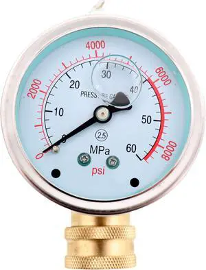 Erie Tools® 8000 PSI Pressure Power Washer Gauge with 3/8" Quick Connect Coupler Fitting