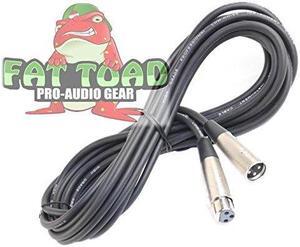 XLR Microphone Cable by FAT TOAD | 20ft Professional Pro Audio Mic Cord Extension Patch with Male to Female Lo-Z Connector | 20 AWG Wire & Balanced for Recording Studio Mixer & Live Sound Stage Gear