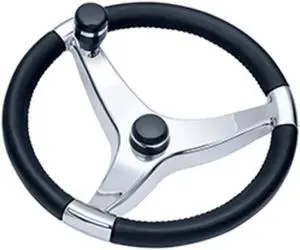 SCHMITT ONGARO MARINE PRODUCTS ONGARO EVO PRO 316 CAST SS WHEEL W/ KNOB 15.5" 3/4" TAPER 7241521FGK