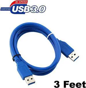 iMBAPrice USB 3.0 A Male to USB 3.0 A Male High Speed Cable (3 Ft, Blue)